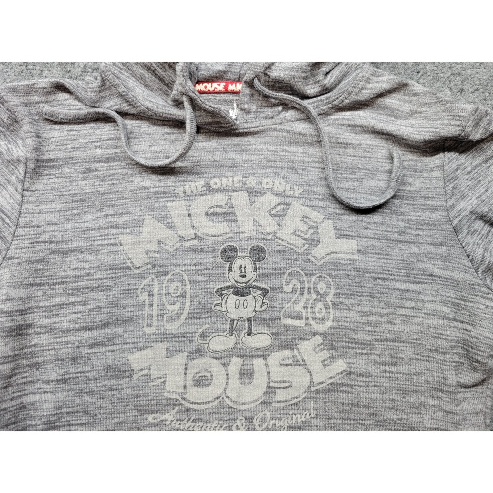 Disney Parks Mickey Mouse 1928 Graphic Hoodie Gray Heather Pullover Medium